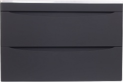 Style Line Тумба с раковиной Бергамо Мини 80 подвесная черная Люкс антискрейтч Plus – фотография-1